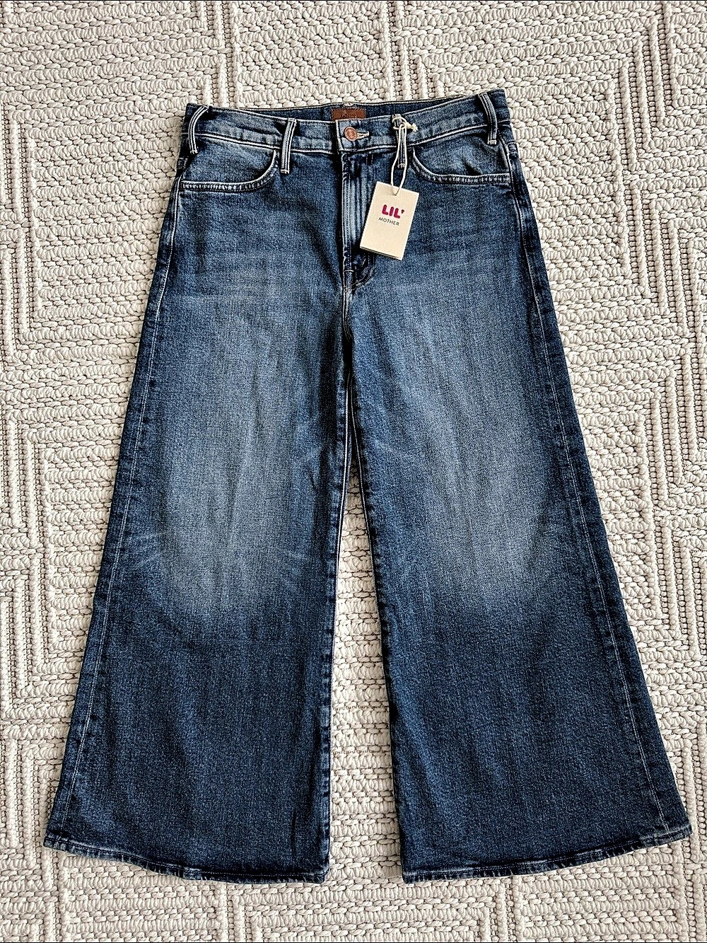 NWT Mother Lil' Hustler Roller Ankle Wide Leg - Slip and Fall Jeans Size 28 LiL’